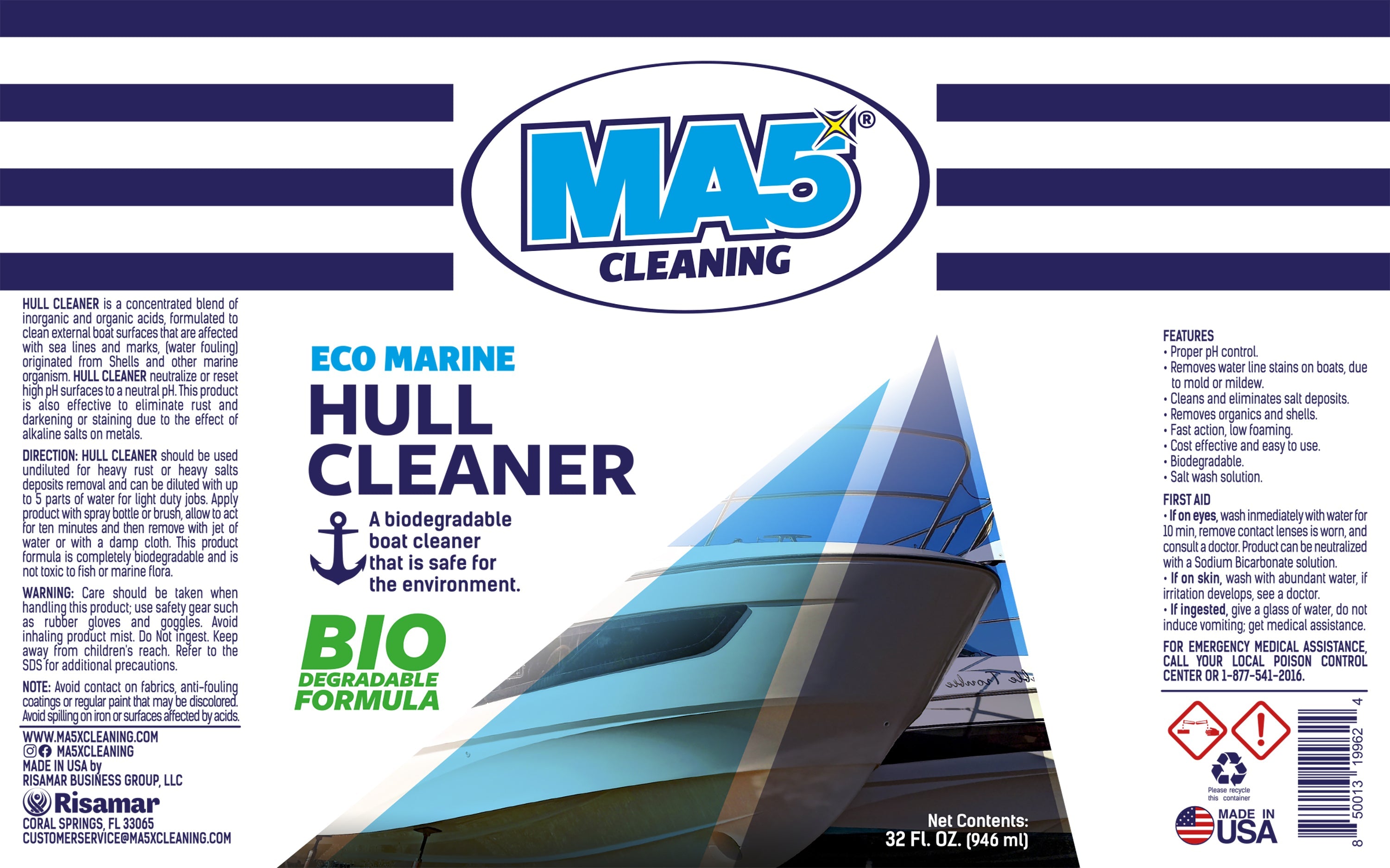 MA5X Boat Hull Cleaner - Marine Stain & Rust Remover